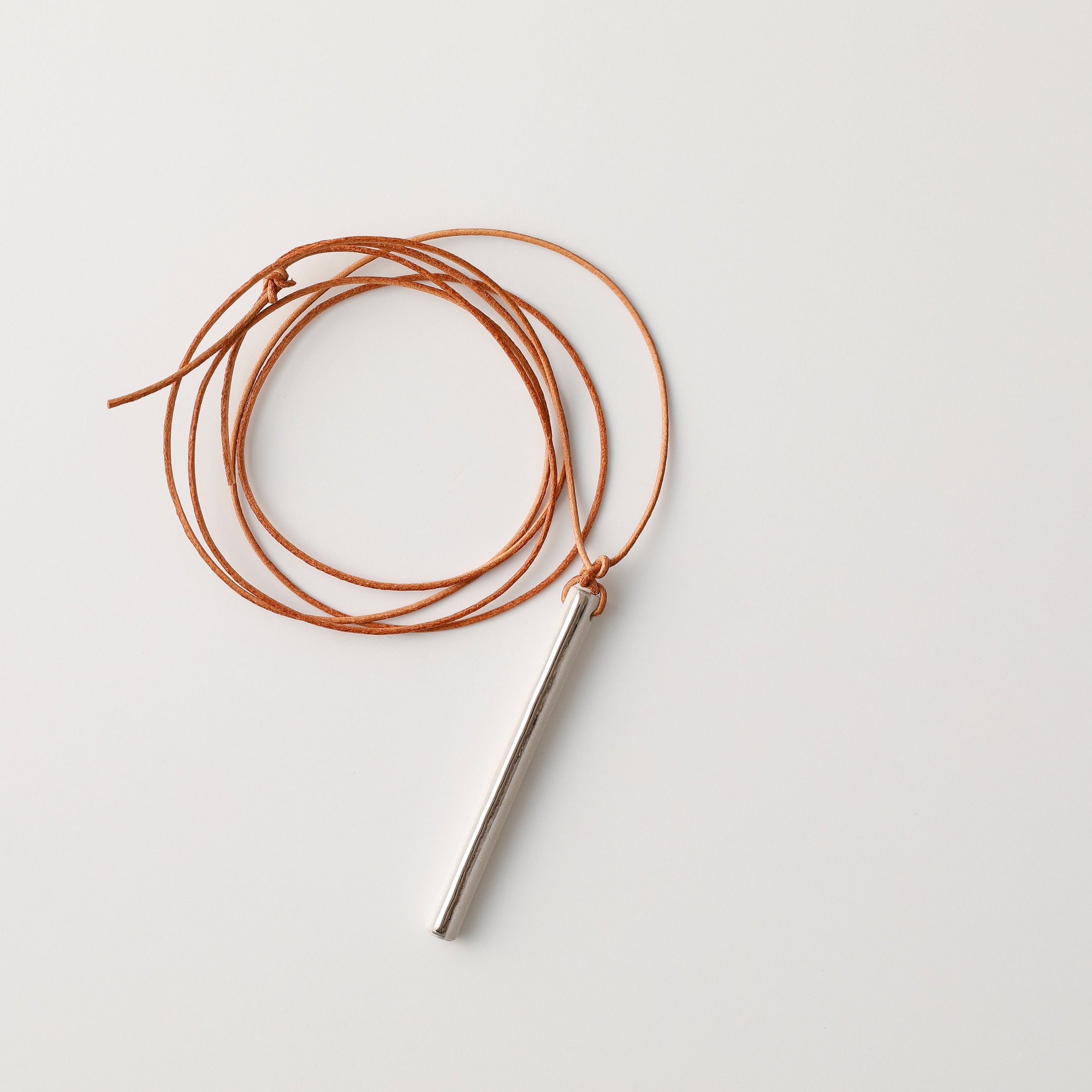 scent necklace___Light Beige（line）SILVER