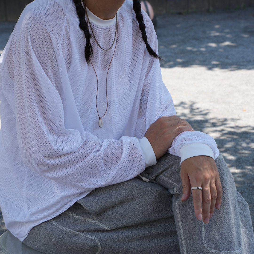 scent necklace___Light Beige（circle）SILVER